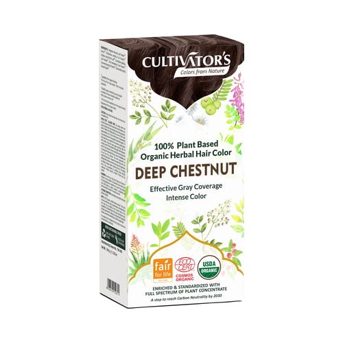 CULTIVATOR'S Organic Herbal Hair Color - Deep Chestnut Cene