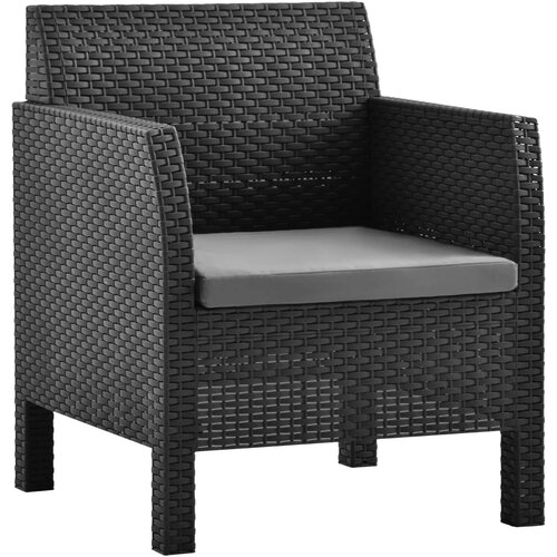 Maison Chic Vrtni stoli - Stol za vrt z blazinami 2 kosa PP ratan antracitni JS2143, (21876966) Slike