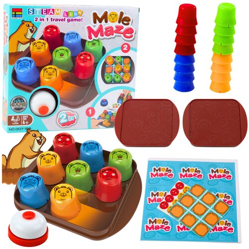  Igra spretnosti s skodelicami za sestavljanje Mole Maze 2u1! - pisan Cene