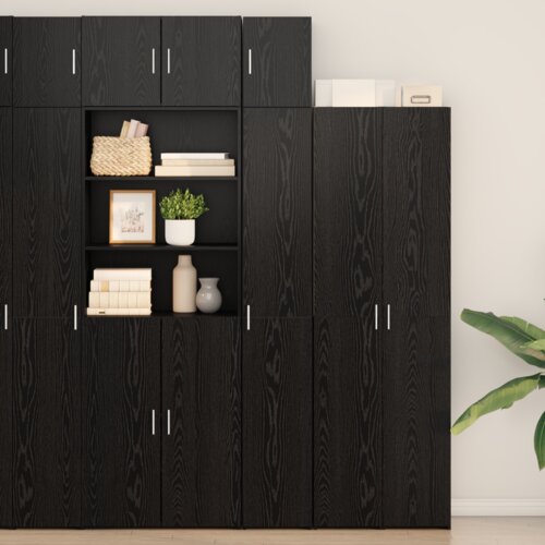 vidaXL tanki spremnik crni hrast 30x42.5x225 cm konstruirano drvo Cijene