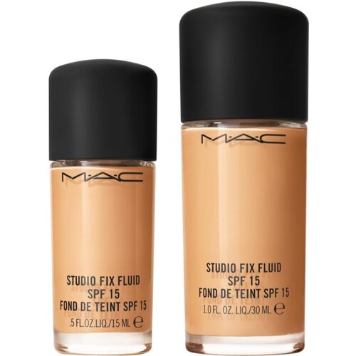 MAC Cosmetics Studio Fix Fluid SPF 15 24HR Matte Foundation + Oil Control Mini matirajoči tekoči puder SPF 15 odtenek NC25 15 ml Slike