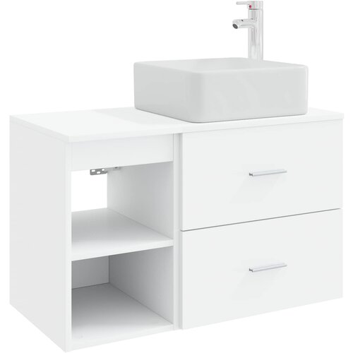 vidaXL Komplet pohištva za kopalnico 2 pcs Bela Inženirski les, (5000245168) Cene