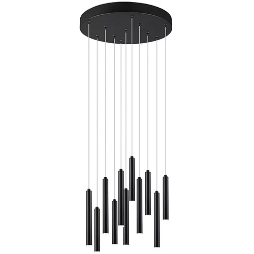 Trio Leuchten Viseča svetilka črna z 3-stopenjsko LED zatemnitvijo 11 luči - cevi