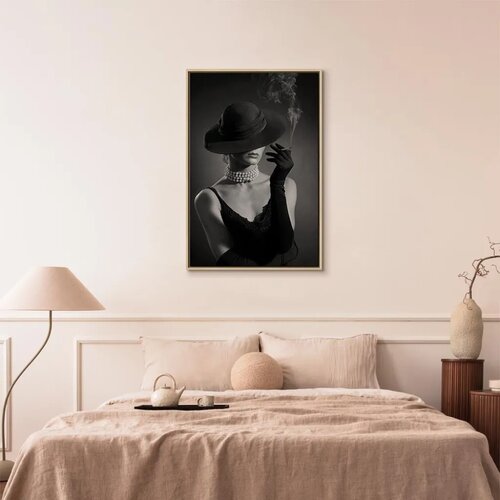  Slika - Black Elegance (1 Part) Vertical 40x60 U prirodnom drvenom okviru Slike