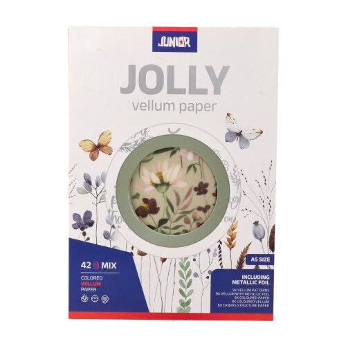Jolly Vellum Paper, papir u boji, cvetna, miks, 42K ( 137993 ) Slike