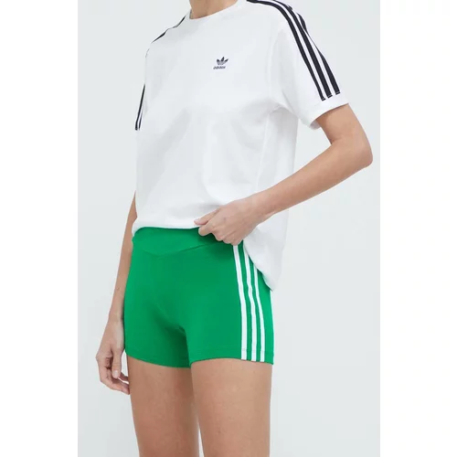 Adidas Kratke hlače za žene, boja: zelena, s aplikacijom, visoki struk