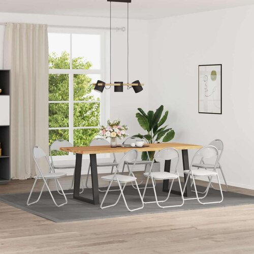  Sklopiva stolica 8 pcs Bijela i siva 48 x 43 5 x 81 cm - Bijela i siva 8 Cijene