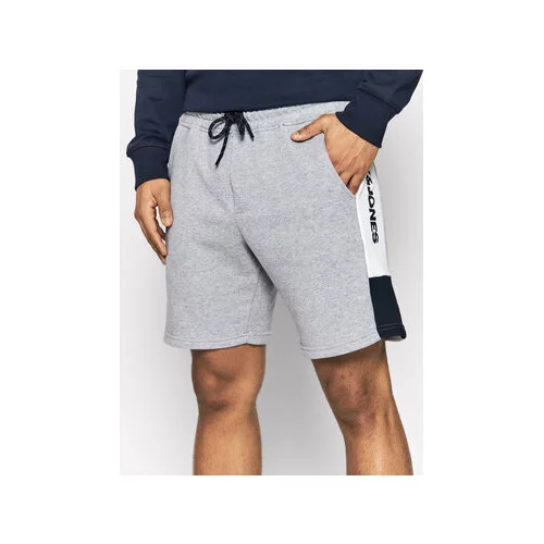 Jack & Jones Športne kratke hlače Logo Blocking 12198008 Siva Regular Fit