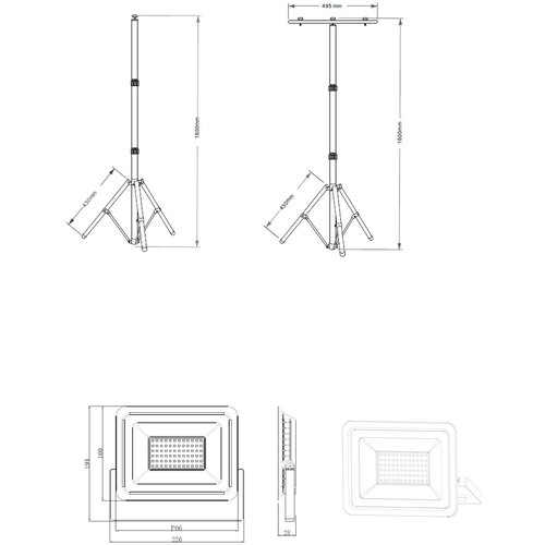  Reflektor na Stalku 2x50W 6000K Slike
