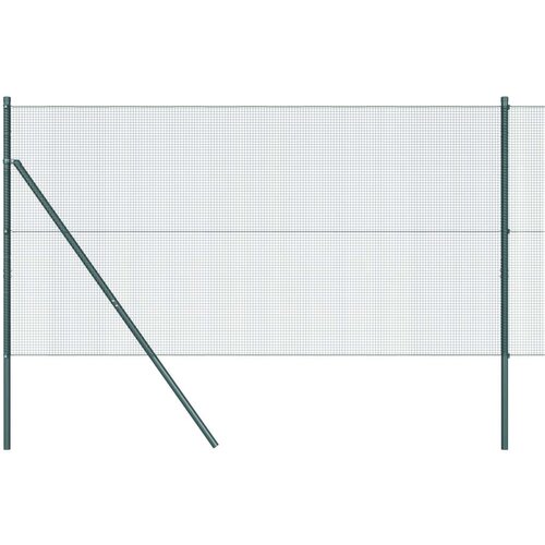VidaXL Zavarena Ograda s 13 Stupova Zelena 1.2x25 m Čelik Slike