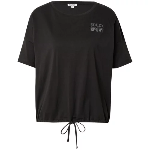 Soccx Široka majica siva / črna