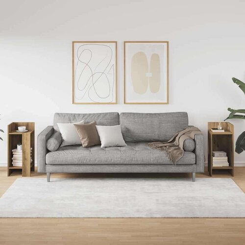 VidaXL Pomoćni stolići 2 kom s policom boja hrasta 25,5x27x60 cm Slike