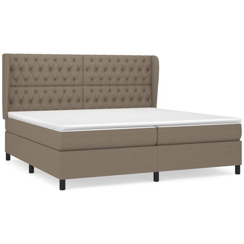 VidaXL Box spring postelja z vzmetnico taupe 200x200 cm blago, (20761060) Slike