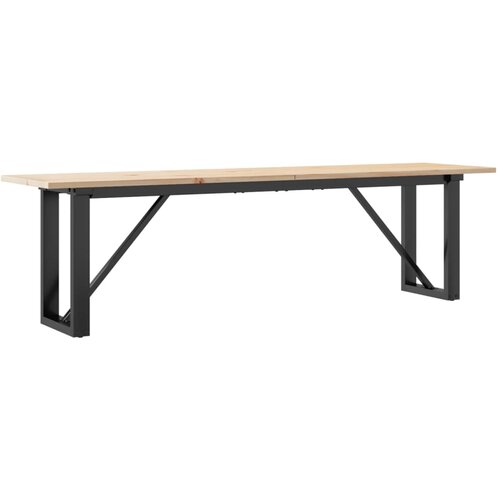 Maison Chic Klubska mizica - kavna mizica - Nizka mizica O okvir 160x40x45 cm trdna borovina lito železo, (21755200) Cene