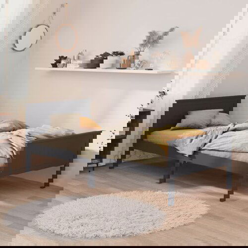 The Living Store Posteljni okvir siv iz trdne borovine 100x200 cm - Posteljni Okvir, (21524179) Slike