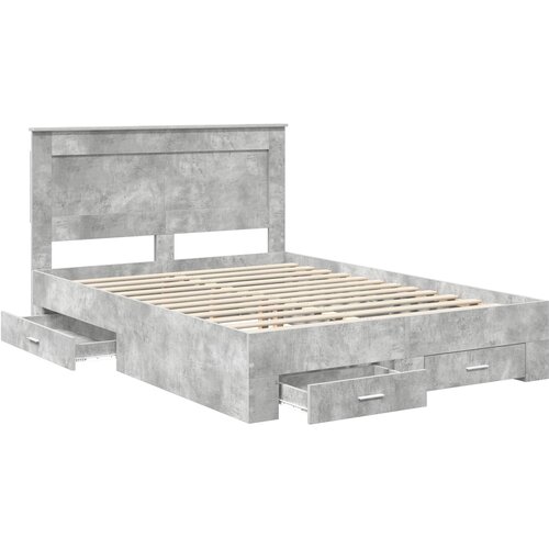  Krevetna konstrukcija s ladicama Betonski sivi 160 x 200 cm Slike