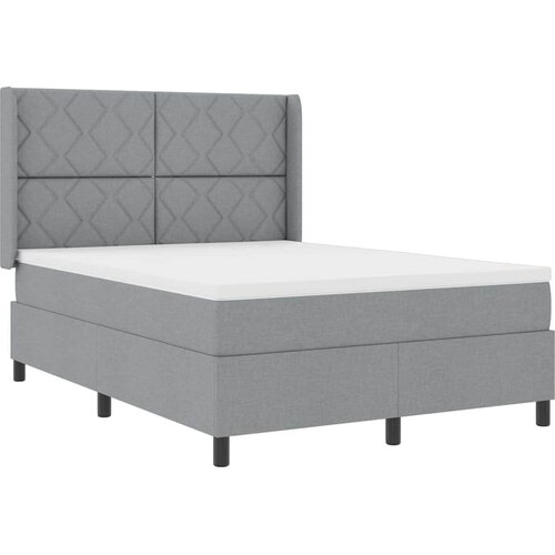  Krevet s opruga kutije Svijetlo siva 200 x 140 cm tkanina Slike