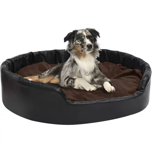 vidaXL Krevet za pse crno-smeđi 99x89x21 cm od pliša i umjetne kože