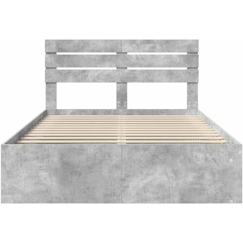  Krevetna konstrukcija Beton 140 x 190 cm Čvrsto borovo drvo Slike