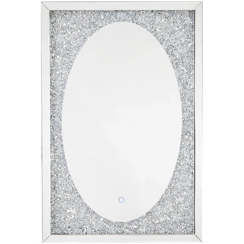 XORA STENSKO OGLEDALO, 90/60/4,6 cm steklo, leseni material Cene