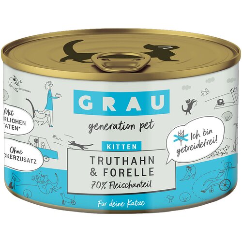 GRAU Kitten bez žitarica 6 x 200 g - Puretina i pastrva Cijene