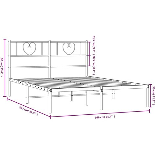 vidaXL Metalni okvir za krevet s uzglavljem bijeli 160x200 cm Cene