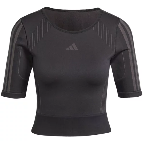 Adidas Tehnička sportska majica 'Aero' siva / crna