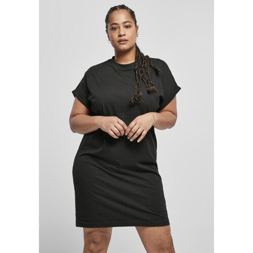 Urban Classics Ladies Organic Cotton Cut On Sleeve Tee Dress Black Cene