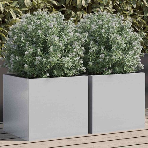VidaXL Sadilice 2 kom srebrne 32 x 30 x 29 cm od pocinčanog čelika Slike