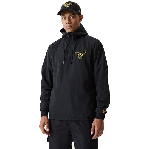 New Era Chicago Bulls Metallic Black Windbreaker Half Zip vjetrovka Slike