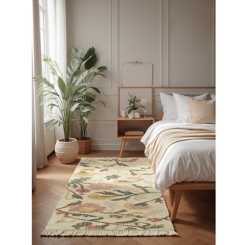 Elle Decoration Krem ručno rađena jutena staza 80x200 cm Roya Violette &amp;ndash; Slike