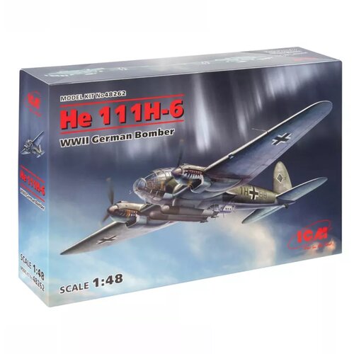 ICM model kit aircraft - he 111H-6 wwii german bomber 1:48 Slike