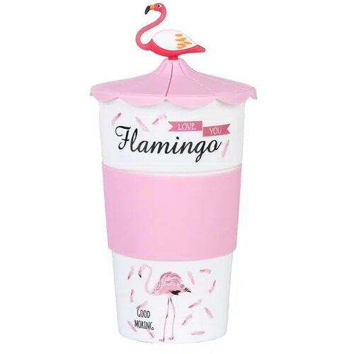  Street, šolja sa poklopcem, keramička, flamingo, 480 ml Cene