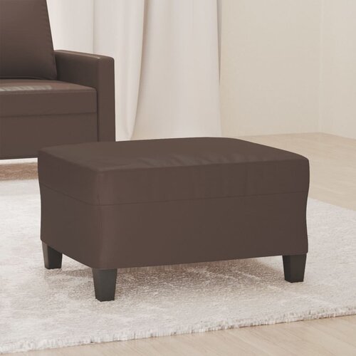  The Living Store Stolček za noge rjav 70x55x41 cm umetno usnje - Stolček Za Noge, (21482301) Cene