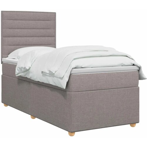 Boxspring krevet s madracem Sivosmeđa 90 x 200 cm Tkanina - Sivosmeđa 90 x 200 cm Dizajn linija Slike