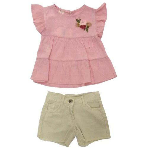  Komplet za bebe 9827, Roze-krem Slike