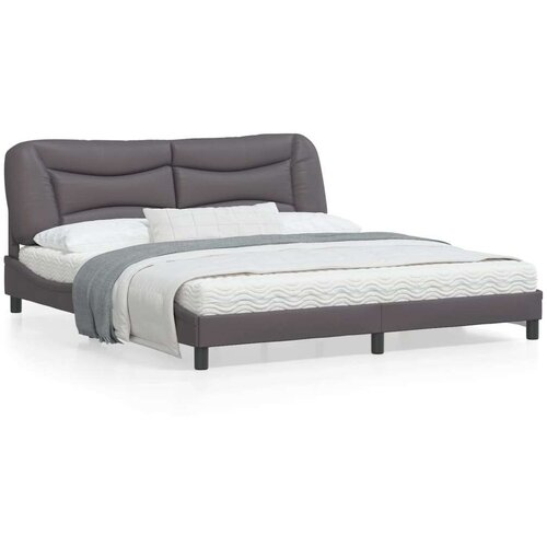  Posteljni okvir z vzglavjem siv 180x200 cm umetno usnje, (21081657) Slike