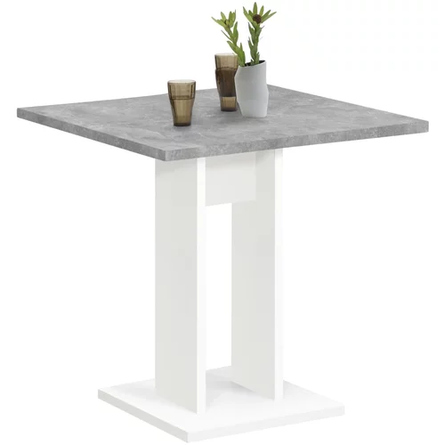 FMD blagovaonski stol 70 cm siva boja betona i bijela