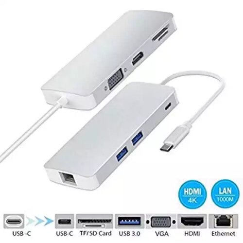 Linkom Adapter-konverter USB Tip C 3.1 na VGA/HDMI/4xUSB 3.0/SD/Type C/LAN Cene
