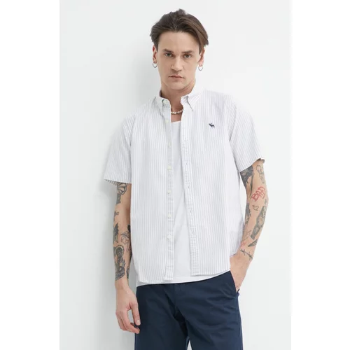 Abercrombie & Fitch Košulja za muškarce, boja: siva, regular, s button-down ovratnikom