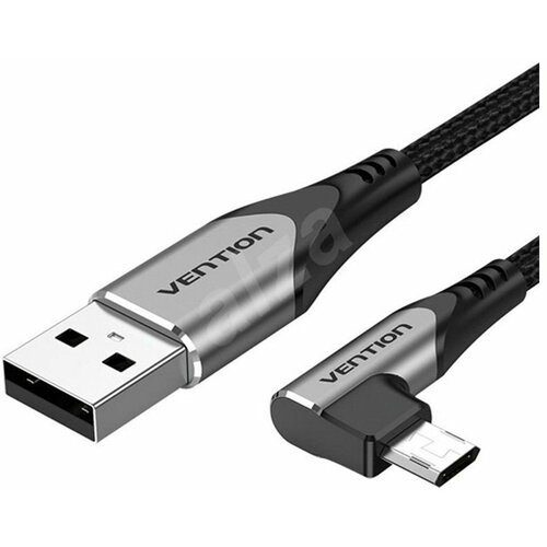 Vention USB 2.0 to Micro-B Right Angle Cable 0.5M Gray Aluminum Alloy Type(Reversible Design) Cene