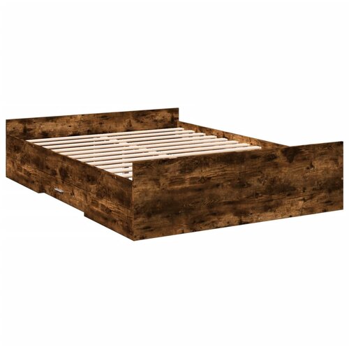 VidaXL Okvir kreveta s ladicama boja hrasta 140x190 cm Slike