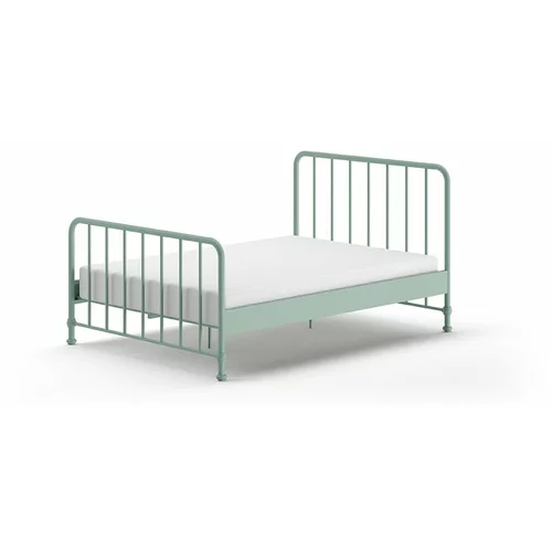 Vipack Zelena kovinska postelja z letvenim dnom 140x200 cm BRONXX –