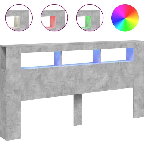 Maison Chic led posteljno vzglavje - vzglavna omarica - nočna omarica betonsko sivo 200x18,5x103,5 cm inž. les, (21707847) Slike