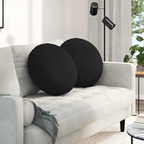 vidaXL Jastučići za sjedenje 2 pcs Crna &Oslash;50 x 19 cm tkanina Cijene