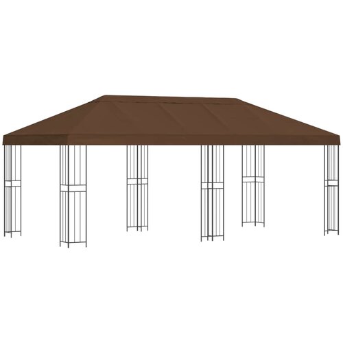vidaXL Paviljon s stenami 6 x 3 m Rjava Poliester in jeklo 190, (5000218969) Cene