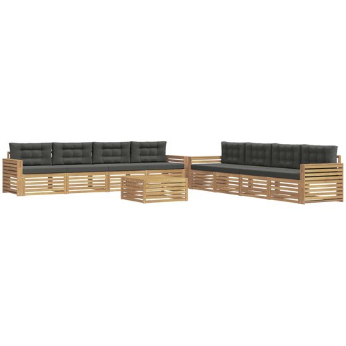  Set vanjskih sofa 9 kom. Bijela i antracit Poliester Slike