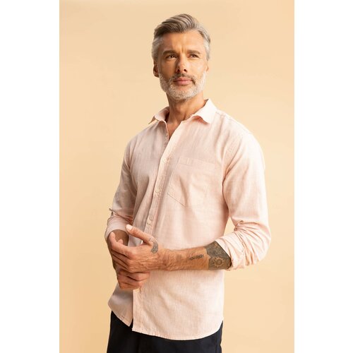 Defacto Regular Fit Linen Blend Long Sleeve Shirt Slike