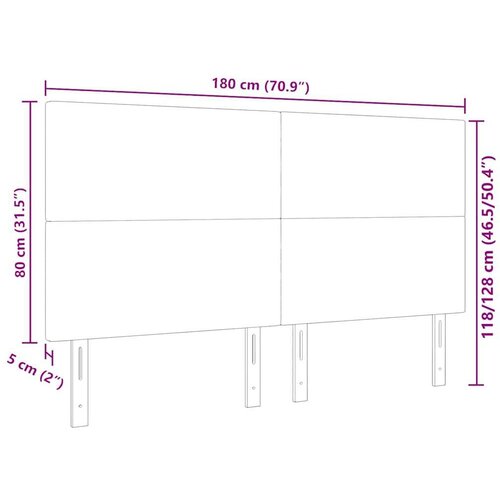  LED glava kreveta S LED lampica Siva zelena 180 cm Poliester Slike