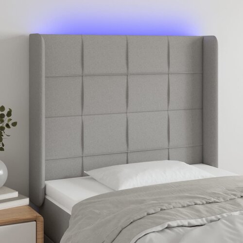  LED uzglavlje svjetlosivo 103 x 16 x 118/128 cm od tkanine Cijene